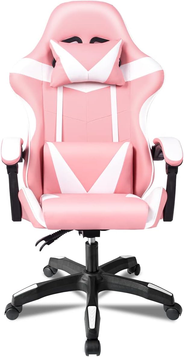 Silla Gaming Ergonómica Reclinable Con Cojín Lumbar Y Cervical | Altura Ajustable, Reposabrazos Acolchados
