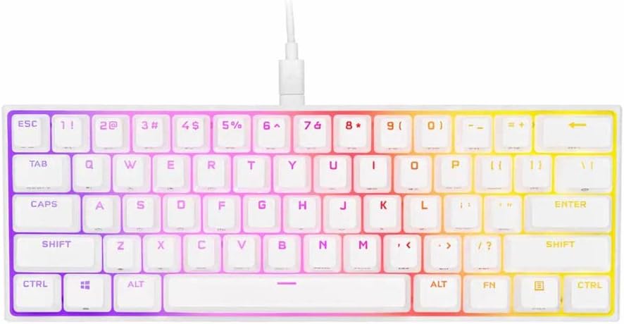 Teclado mecánico para juegos con cable K65 RGB MINI 60% – Interruptores Cherry MX Speed – Teclas PBT de doble disparo – Compatible con Icue
