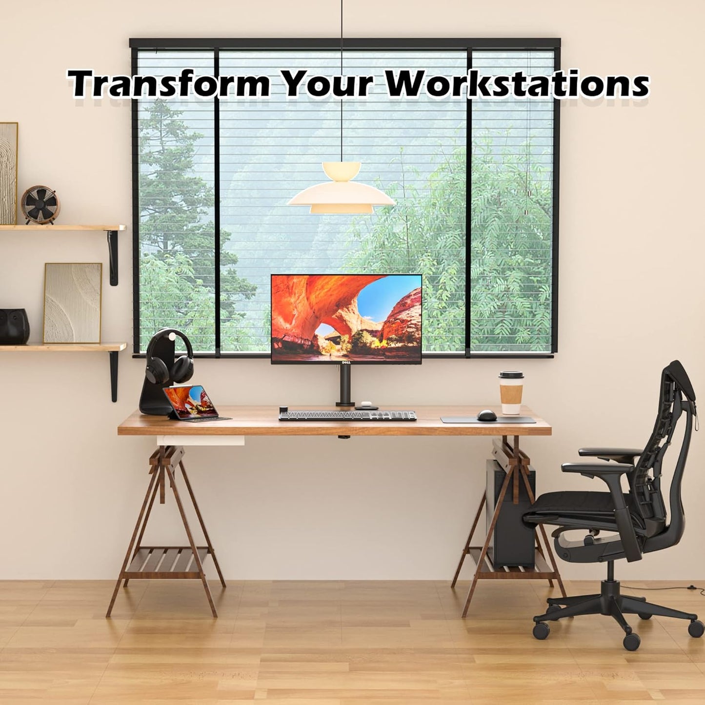 BONTEC Soporte Para Pantallas LCD LED De 13-32 Pulgadas, Brazo Monitor De Escritorio Para Pantallas De Monitor Hasta10 Kg, Altura Ajustable, 2 Opciones De Montaje