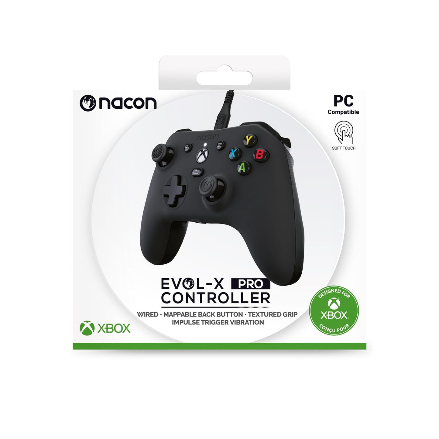 EvoMando con cable Evol-X Pro con licencia oficial para Xbox Series X|S, Xbox One y PC - Botones traseros asignables - Motores de vibración duales