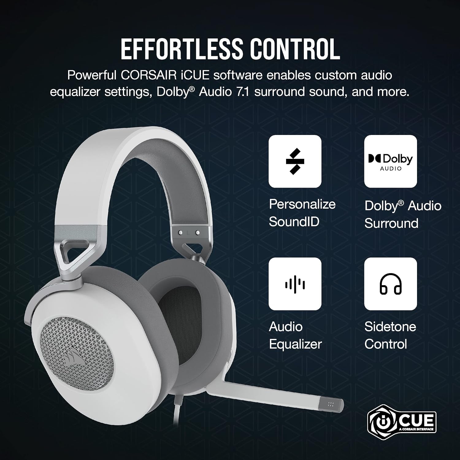 Auriculares Corsair con cable multiplataforma y sonido envolvente HS65 para juegos – Dolby Atmos – Sonarworks SoundID – Compatible con Icue