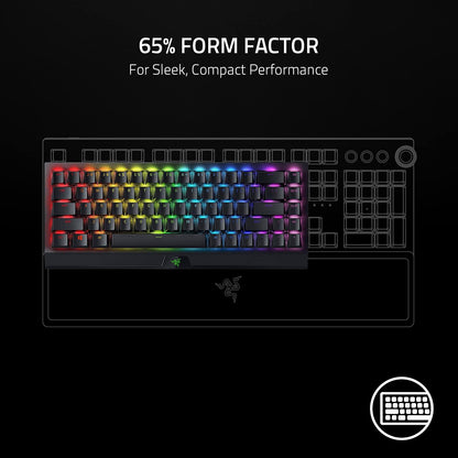 Teclado inalámbrico para juegos Blackwidow V4 Mini Hyperspeed, intercambiable en caliente, 65 % de rendimiento: Hyperspeed Wireless y Bluetooth 5.0