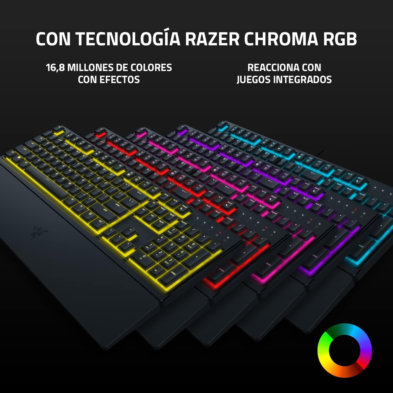 Razer Ornata V3 X - Interruptores De Membrana Silenciosos, Teclas Recubiertas De Rayos UV Negro