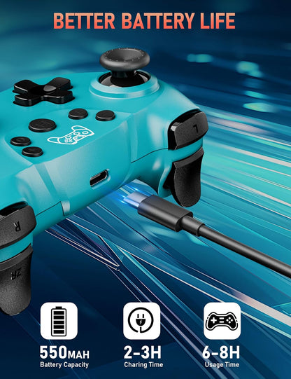 Mando Para Switch, Mandos Switch Inalambricos Para Switch/Switch 2/Lite/Oled Con Wake Up, Mando Pro Controller Mando Pc Con Gyro Axis/Dual Shock/Función Turbo Y Captura De Pantalla