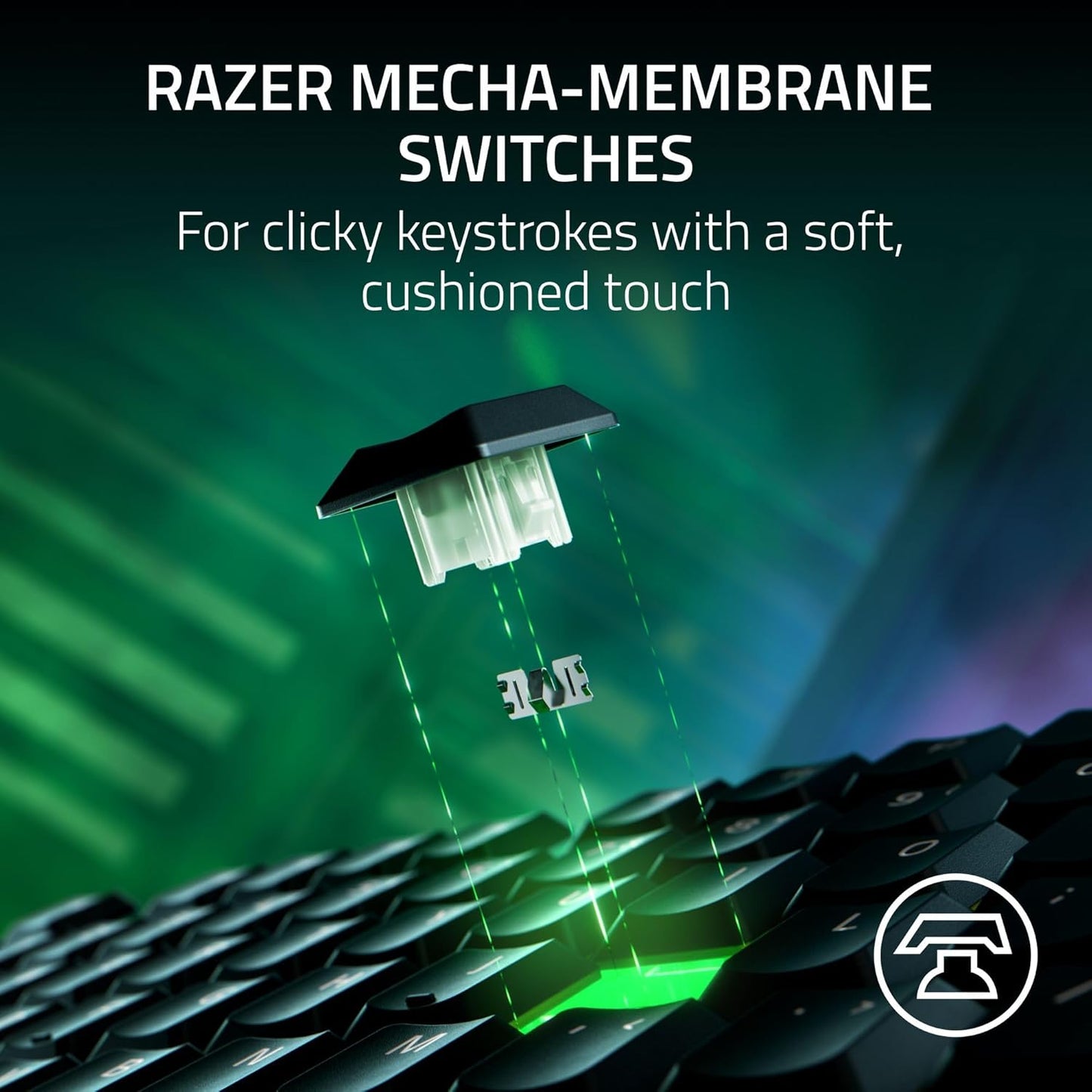 Teclado Razer Ornata V3 TKL: Teclas de perfil bajo, interruptores de membrana mecánicos, teclas con revestimiento UV