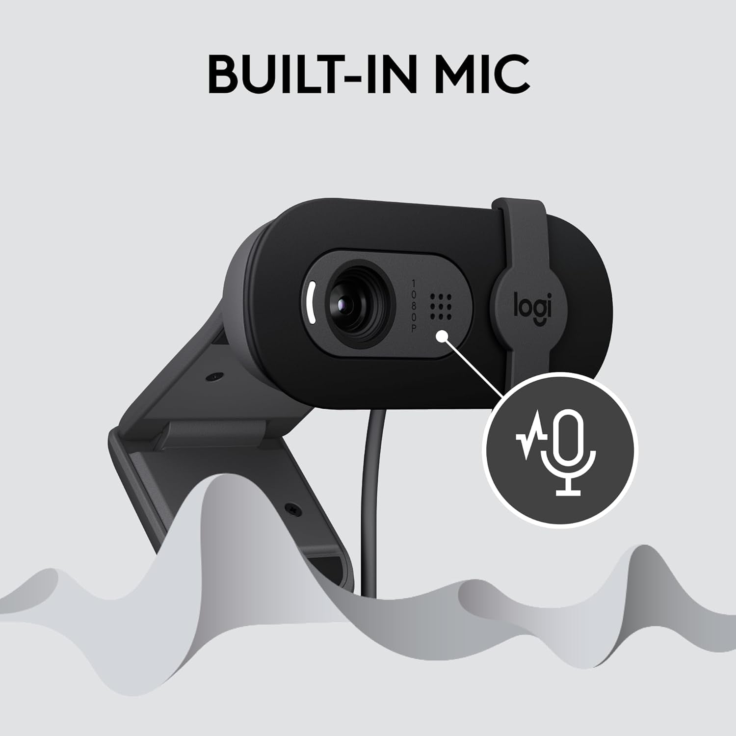 Cámara Web Brio 101 Full HD 1080P para Reuniones, Streaming, Escritorio, Portátil y PC – Micrófono Integrado, Obturador de Privacidad, Compatible con Zoom, Microsoft Teams y el Nuevo Modo Gamechat, USB-A