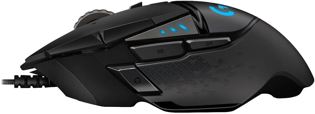 Logitech G G502 HERO Ratón Gaming Con Cable Alto Rendimiento, Captor HERO 25K, 25,600 DPI, RGB, Peso Personalizable, 11 Botones Programables, Memoria Integrada
