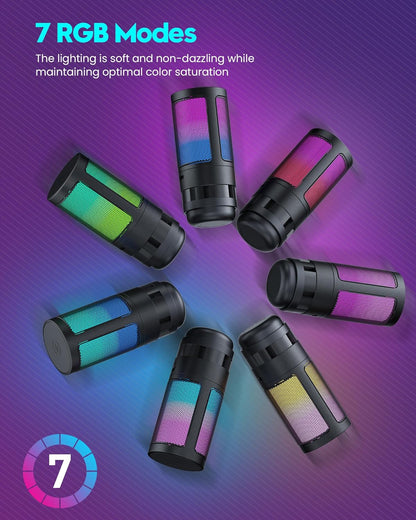 Micrófono para Gaming, Micrófono USB para PC para Podcasts y Videos, Streaming, Micrófono de Condensador con Silencio Rápido, Soporte de Trípode, Filtro Anti-Pop, Indicador RGB, Montaje Antivibración, Botón de Ganancia Giratorio