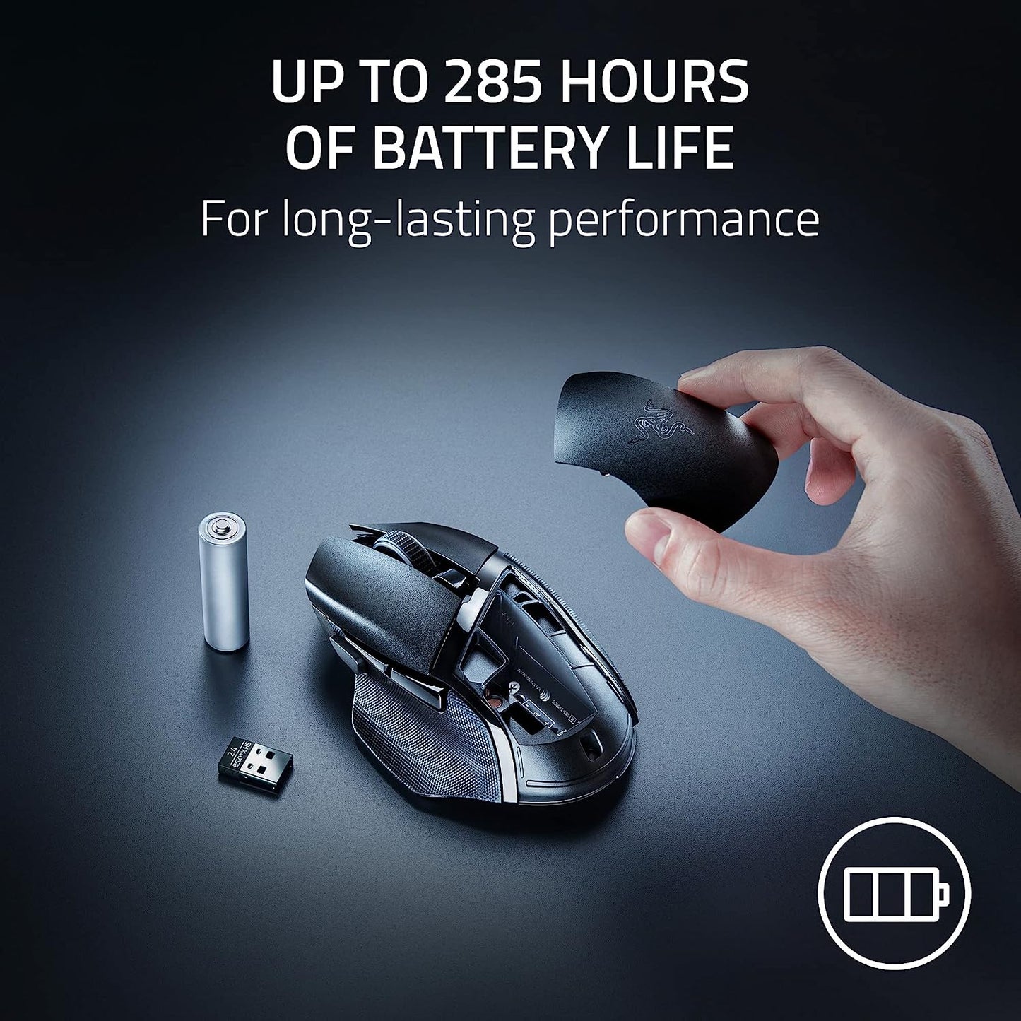 Ratón inalámbrico Basilisk V3 X Hyperspeed personalizable: interruptores mecánicos, sensor óptico avanzado de 18K