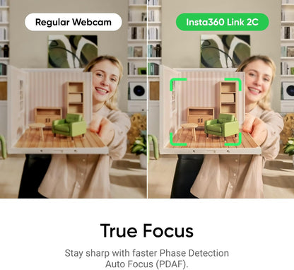 Link 2C – Cámara Web 4K para PC/Mac, Sensor de 1/2", Encuadre Automático, HDR, Micrófono con Cancelación de Ruido por IA, Control por Gestos para Streaming, Videollamadas y Gaming