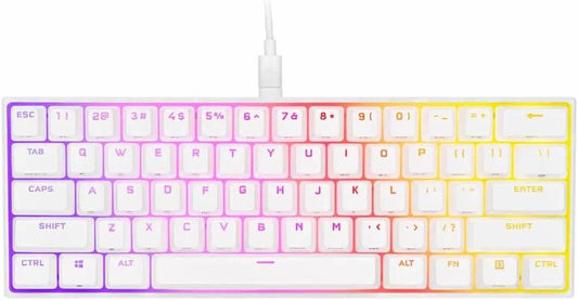 Teclado mecánico para juegos con cable K65 RGB MINI 60% – Interruptores Cherry MX Speed ​​– Teclas PBT de doble disparo – Compatible con Icue