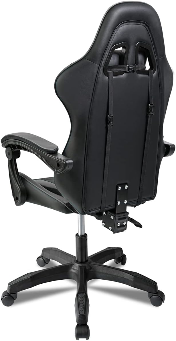 Silla Gaming Ergonómica Reclinable Con Cojín Lumbar Y Cervical | Altura Ajustable, Reposabrazos Acolchados