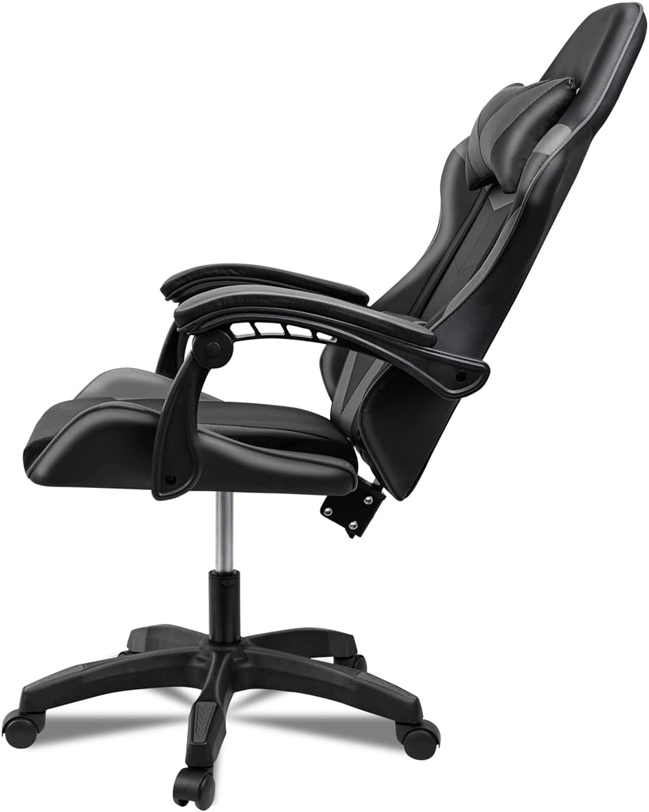 Silla Gaming Ergonómica Reclinable Con Cojín Lumbar Y Cervical | Altura Ajustable, Reposabrazos Acolchados
