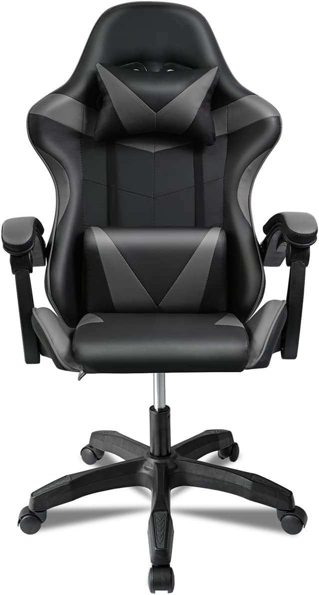 Silla Gaming Ergonómica Reclinable Con Cojín Lumbar Y Cervical | Altura Ajustable, Reposabrazos Acolchados