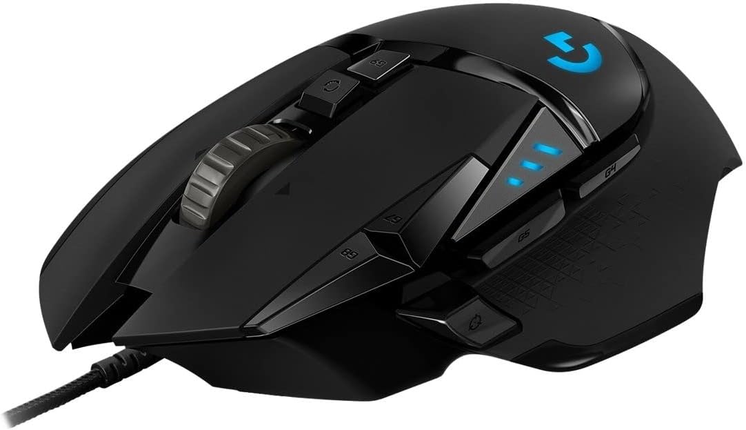 Logitech G G502 HERO Ratón Gaming Con Cable Alto Rendimiento, Captor HERO 25K, 25,600 DPI, RGB, Peso Personalizable, 11 Botones Programables, Memoria Integrada