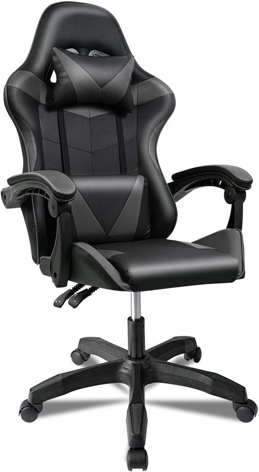 Silla Gaming Ergonómica Reclinable Con Cojín Lumbar Y Cervical | Altura Ajustable, Reposabrazos Acolchados
