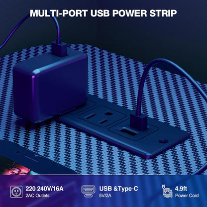 Escritorio de Gaming en Forma de L de 40 Pulgadas - Escritorio de Esquina para Computadora con Tomas de Corriente, Estantes Reversibles y Bolsa de Almacenamiento para Oficina en Casa, Mesa de Gaming para PC