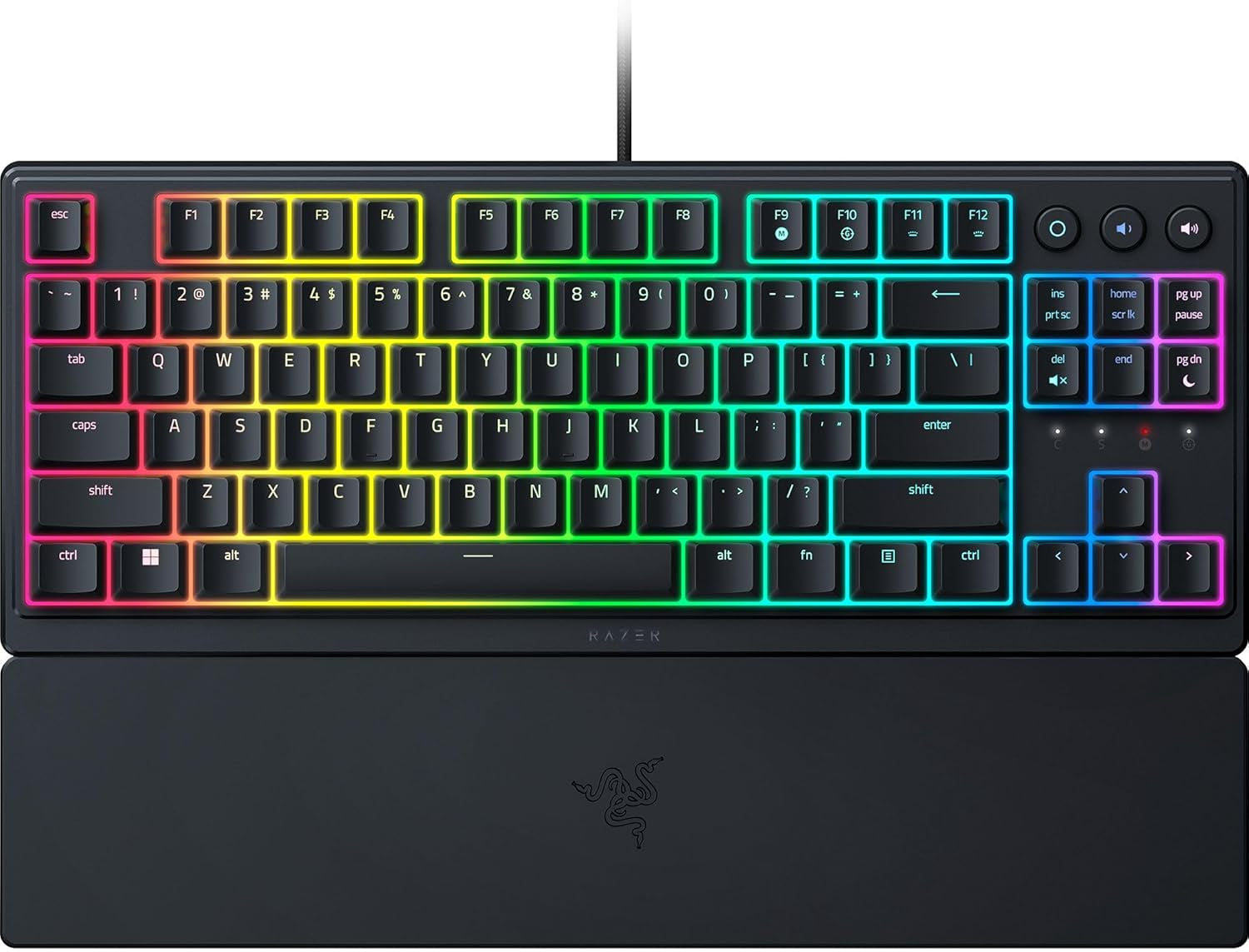 Teclado Razer Ornata V3 TKL: Teclas de perfil bajo, interruptores de membrana mecánicos, teclas con revestimiento UV