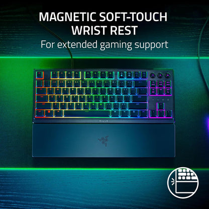 Teclado Razer Ornata V3 TKL: Teclas de perfil bajo, interruptores de membrana mecánicos, teclas con revestimiento UV
