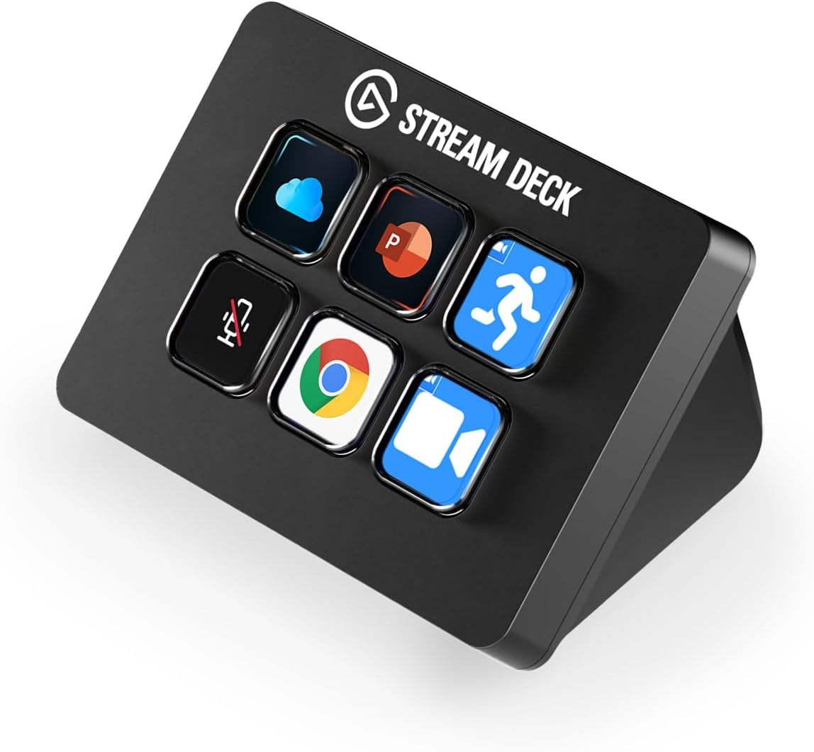 Elgato Stream Deck Mini – Controla Zoom, Teams, Powerpoint, MS Office Etc., Aumenta Tu Productividad Con Integración Perfecta Con Las Apps Más Usadas, Crea Atajos Fácilmente
