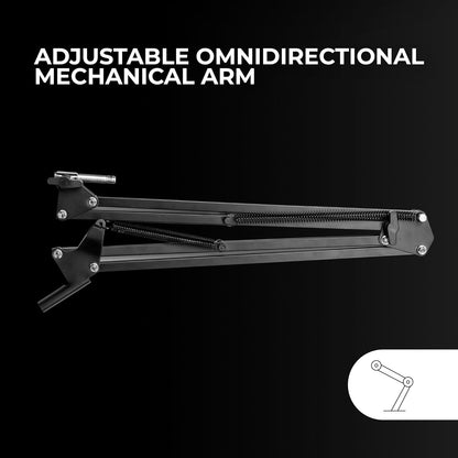 Mars Gaming MMIC-SC, Micrófono De Estudio Profesional, Diseño De Alta Gama ARGB, Alta Definición 192Khz 24-Bit, Brazo Mecánico Omnidireccional, Rueda De Control, Filtro Pop De Malla Metálica