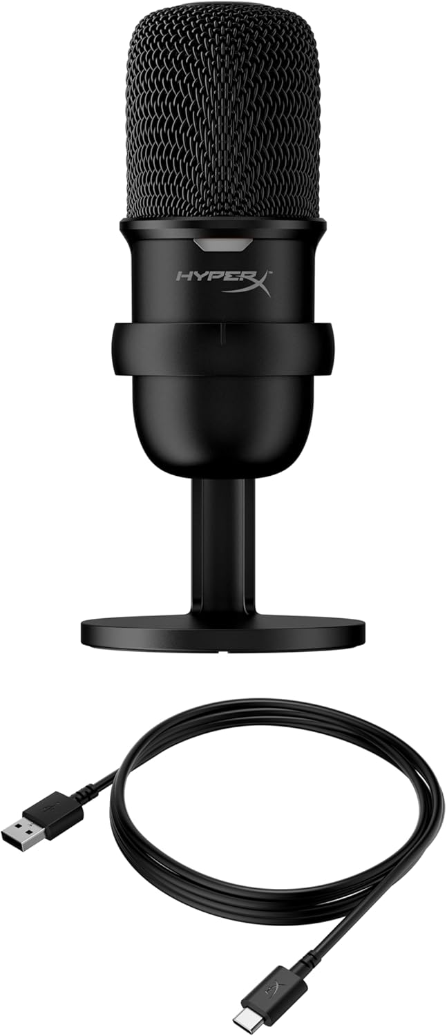 Hyperx Solocast – Micrófono De Condensador USB Sensor De Silenciamiento Con Un Toque, Patrón Polar Cardioide, Juegos, Streaming, Podcasts, Twitch, Youtube, Discord