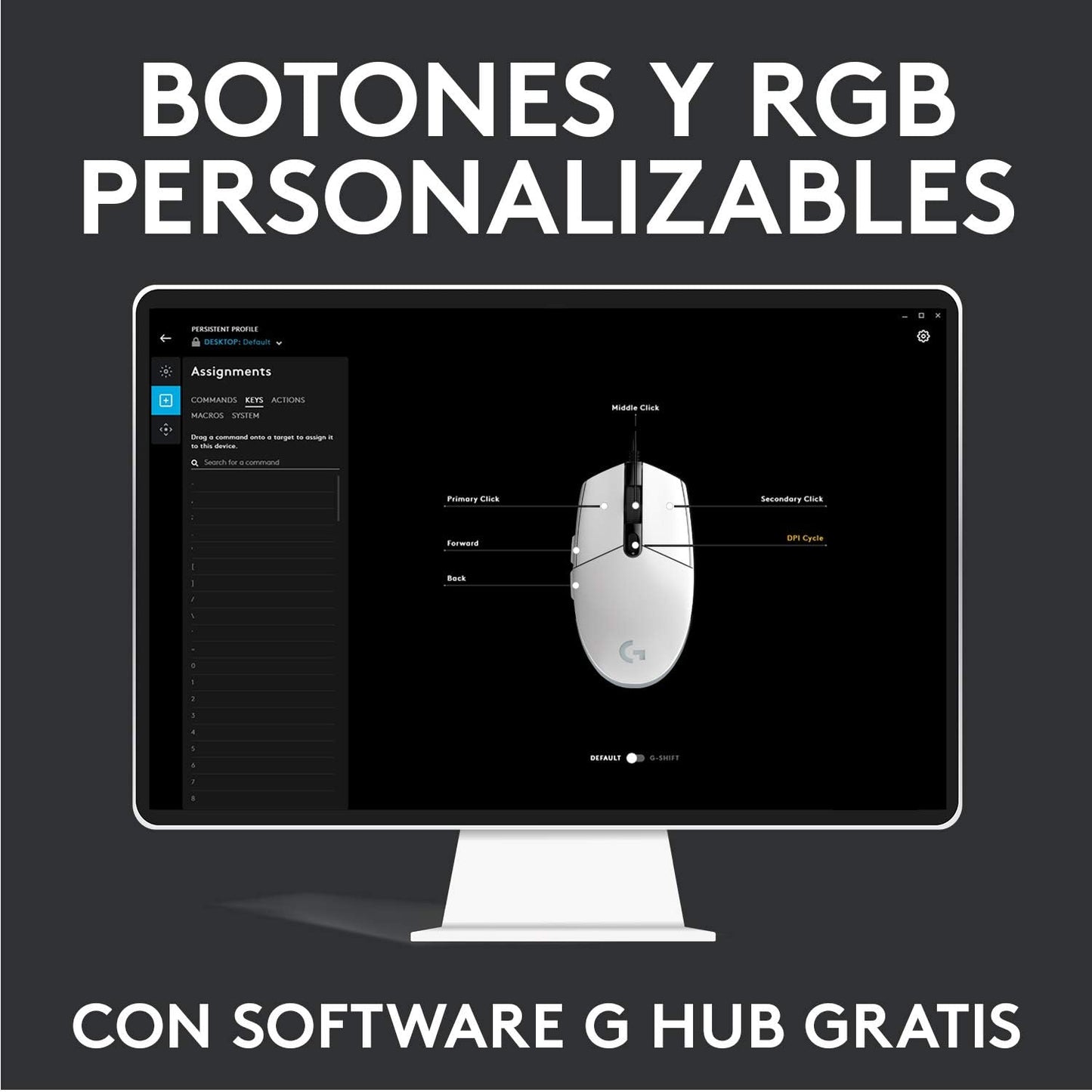 Logitech G203 Ratón USB Gaming Con Iluminación Personalizable, 6 Botones Programables, Captor 8K Para Gaming, Seguimiento De Hasta 8,000 DPI, Ultra-Ligero - Negro