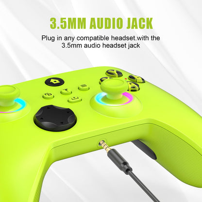 Mando inalámbrico para Xbox One, Xbox Series X/S, Xbox One X/S, PC, con luz LED RGB, botones asignables y adaptador inalámbrico de 2,4 GHz (Electric Volt)