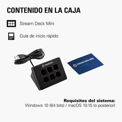 Elgato Stream Deck Mini – Controla Zoom, Teams, Powerpoint, MS Office Etc., Aumenta Tu Productividad Con Integración Perfecta Con Las Apps Más Usadas, Crea Atajos Fácilmente