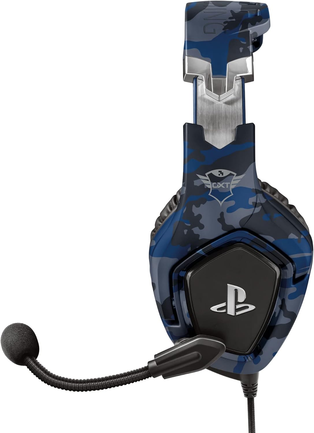 Gxtrust 488, PS4 Y PS5 Auriculares Gaming Licencia Oficial Para Playstation, Micrófono Plegable, Altavoces Activos De 50 Mm, Cable Trenzado De Nailon 1.2 M, Azul