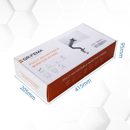 GRIFEMA GB2003-1 Soporte De Monitor Con Resorte De Gas Para Pantalla De Computadora De 13-32 Pulgadas, Altura Ajustable, VESA 75X75/100X100, Peso 2-9 Kg, Negro