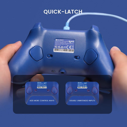 Mando Con Cable Para Xbox Series X|S, Xbox One & Windows 10/11, Plug and Play Gamepad Para Juegos Con Joysticks De Efecto Hall, Conector De Audio De 3,5 Mm (Azul)