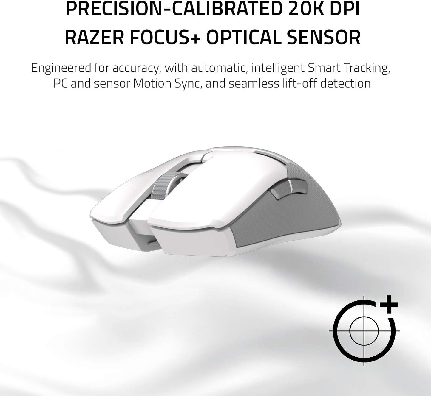 Viper Ultimate Lightweight Wireless Gaming Mouse & RGB Charging Dock: Hyperspeed Wireless Technology - 20K DPI Optical Sensor - 74G Lightweight - 70 Hr Battery - Mercury White