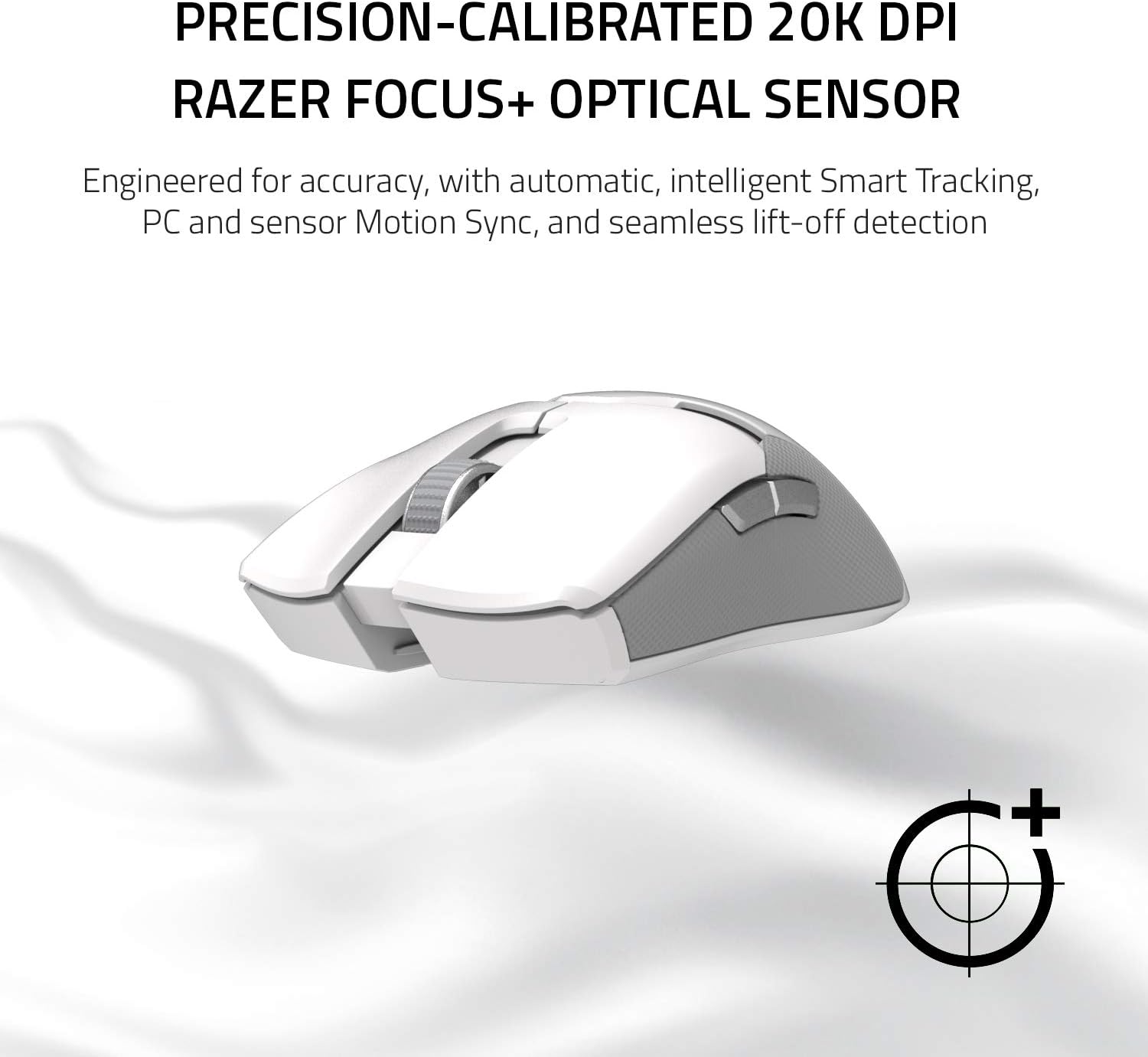 Viper Ultimate Lightweight Wireless Gaming Mouse & RGB Charging Dock: Hyperspeed Wireless Technology - 20K DPI Optical Sensor - 74G Lightweight - 70 Hr Battery - Mercury White