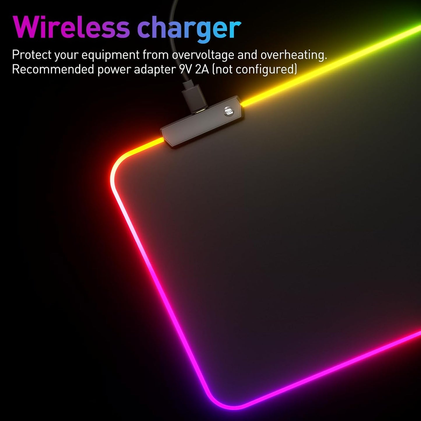 Alfombrilla de ratón RGB con LED, alfombrilla de ratón grande, alfombrilla de ratón LED y grande