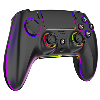 Mando inalámbrico para PS5, Pro, PC, Mac, iOS, Android y Steam Deck. Incluye iluminación RGB, joystick de efecto Hall, doble vibración, turbo, conector para auriculares y batería de 1500 mAh.
