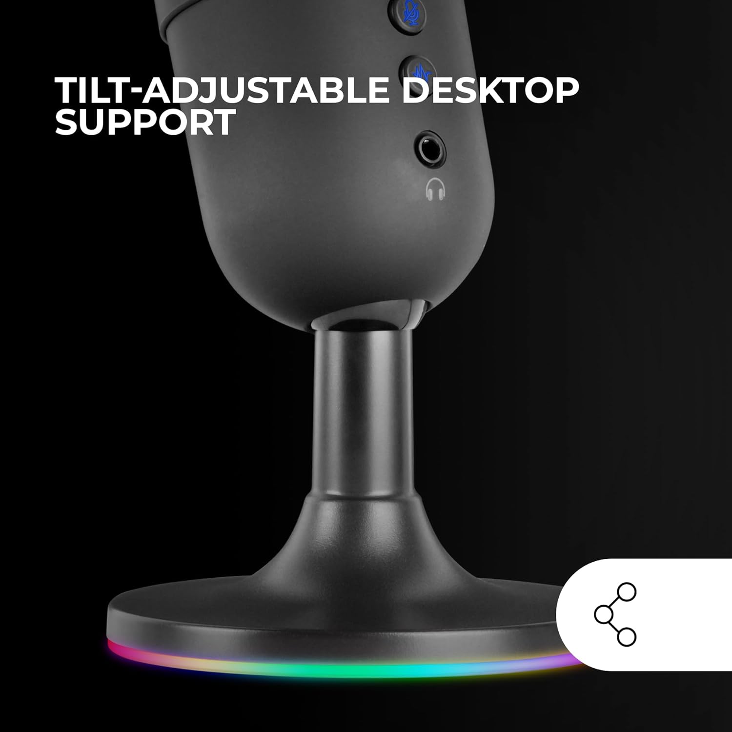 Mars Gaming MMIC-CX, Micrófono Profesional,Compacto ARGB, Sonido De Alta Definición, Cancelación Ruido ENC, Botón Mute, USB Plug&Play, Jack 3.5Mm