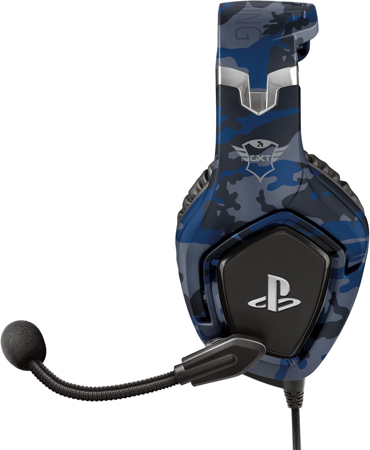 Gxtrust 488, PS4 Y PS5 Auriculares Gaming Licencia Oficial Para Playstation, Micrófono Plegable, Altavoces Activos De 50 Mm, Cable Trenzado De Nailon 1.2 M, Azul