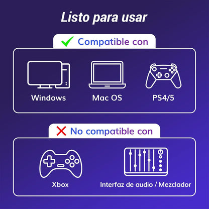 TONOR Micrófo Para Streaming, Podcasts, Grabación, Redes Sociales, Micrófono De Condensador Para PC Con Soporte Para Mac/Ns Negro,Tc320