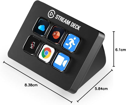 Elgato Stream Deck Mini – Controla Zoom, Teams, Powerpoint, MS Office Etc., Aumenta Tu Productividad Con Integración Perfecta Con Las Apps Más Usadas, Crea Atajos Fácilmente