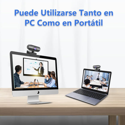 Webcam Con Microfono-Web CAM 1080P HD Autofocus,Camara Webcam Para Pc/Portátil,Camara USB Plug and Play