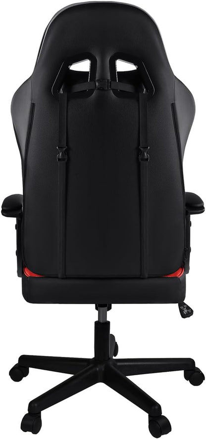 Silla Gaming Ergonómica Reclinable Con Cojín Lumbar Y Cervical | Respaldo Alto Acolchado | Altura Ajustable | Ruedas Giratorias 360° Y Reposabrazos