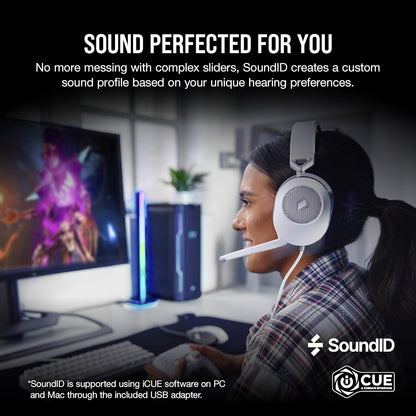 Auriculares Corsair con cable multiplataforma y sonido envolvente HS65 para juegos – Dolby Atmos – Sonarworks SoundID – Compatible con Icue