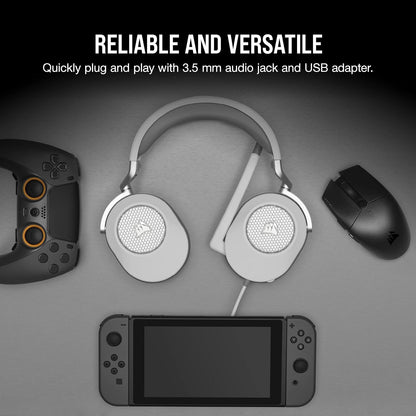 Auriculares Corsair con cable multiplataforma y sonido envolvente HS65 para juegos – Dolby Atmos – Sonarworks SoundID – Compatible con Icue