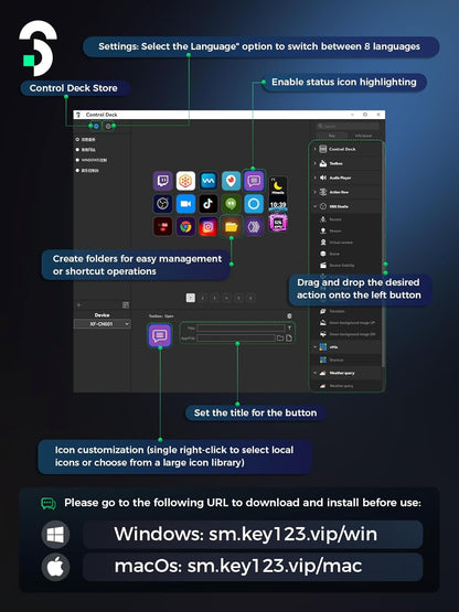 SOOMFON Controlador con 15 teclas macro LCD personalizables para activar acciones en OBS Twitch YouTube Compatible con PC y Mac para creadores de contenido 