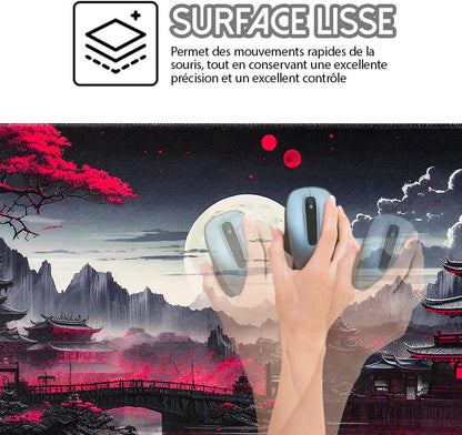 Alfombrilla Ratón XXL 900 X 400 Mm Mejora La Precisión Y La Velocidad Con Base Antideslizante Y Bordes Cosidos 