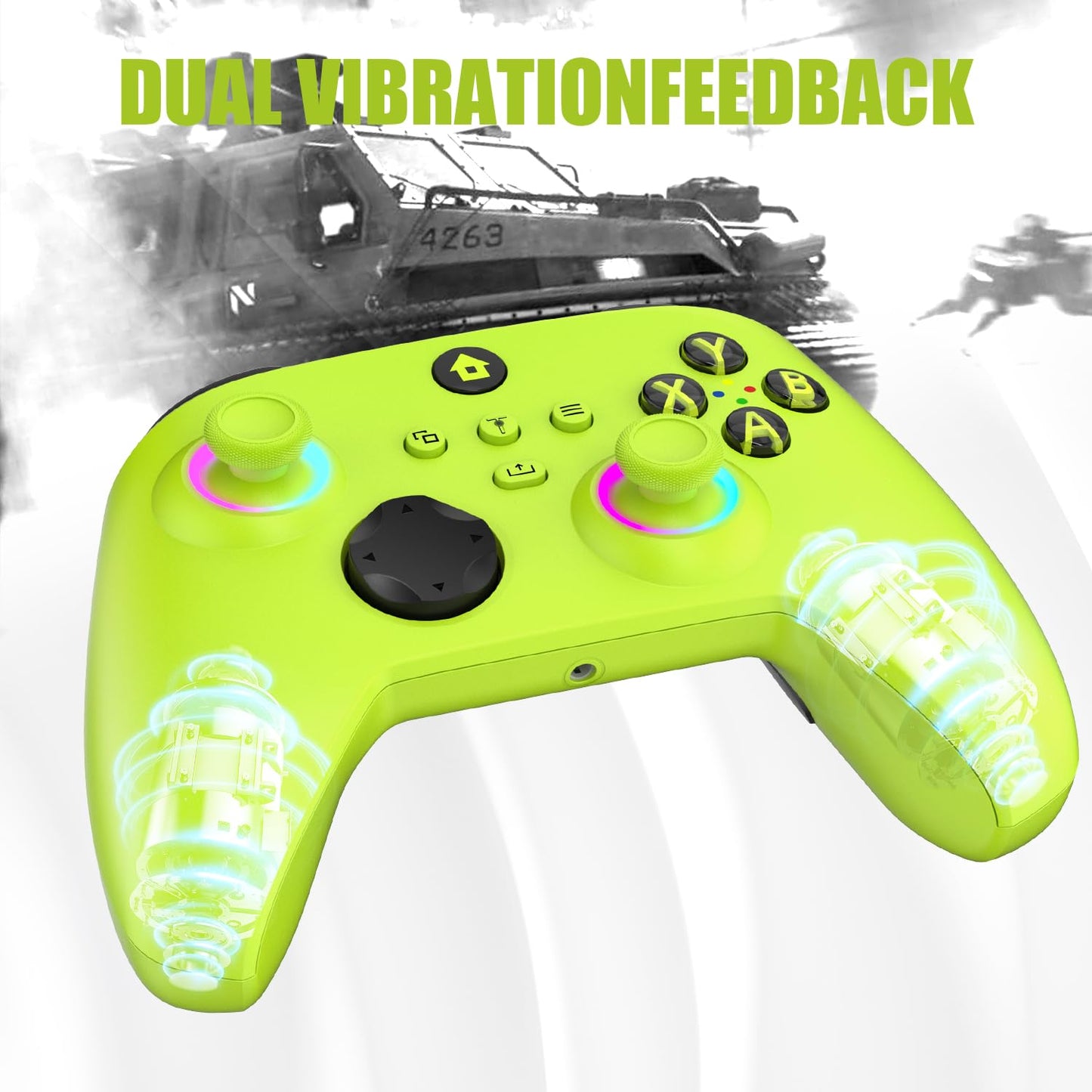 Mando inalámbrico para Xbox One, Xbox Series X/S, Xbox One X/S, PC, con luz LED RGB, botones asignables y adaptador inalámbrico de 2,4 GHz (Electric Volt)