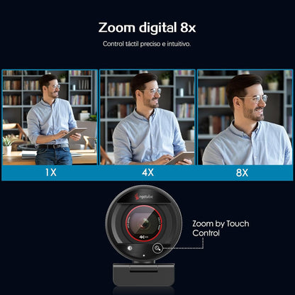 Angetube Webcam 4K Para PC, Cámara Web Streaming 1080P@60FPS, Enfoque Automático PDAF, Micrófonos IA, Zoom Digital 8X, Tapa De Privacidad