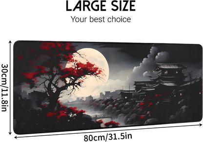 Alfombrilla Gaming para Ratón, alfombrilla grande para teclado y ratón con base de goma antideslizante, adecuada para escuela, oficina y hogar, tamaño 31.5 x 11.8 pulgadas.