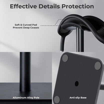 Alyvisun Soporte Auriculares [Base Pesada Y Altura Más Alta] Soporte De Cascos Ganchos Para Todos Los Auriculares